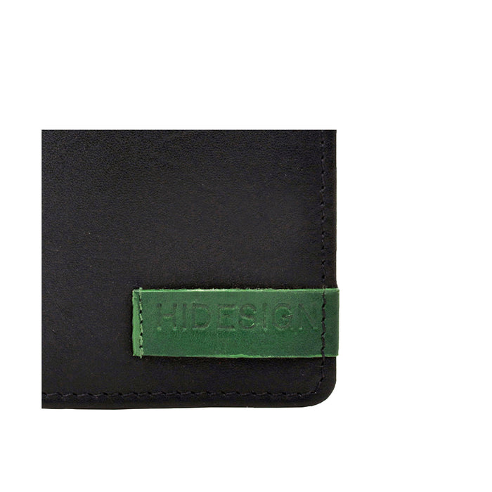 Dw006 Black Leather Bi-Fold Wallet