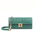 Eda W3 Green Leather Sling Wallet