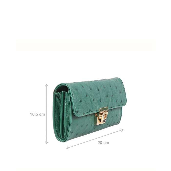 Eda W3 Green Leather Sling Wallet