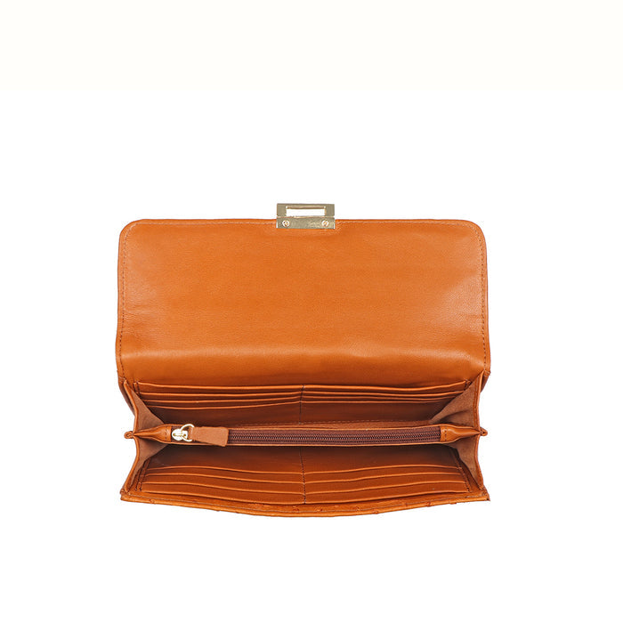 Eda W3 Tan Leather Sling Wallet