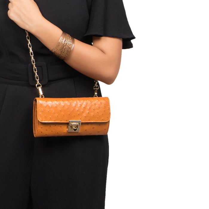 Eda W3 Tan Leather Sling Wallet