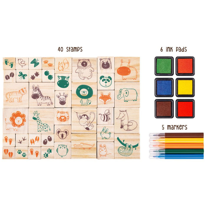 Edvantage - Wooden Stamp Set Animal Adventures