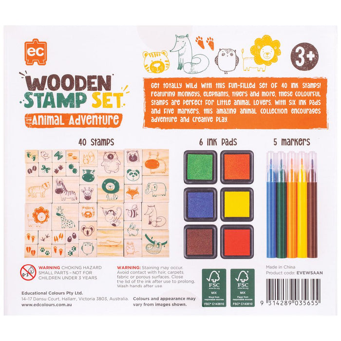 Edvantage - Wooden Stamp Set Animal Adventures