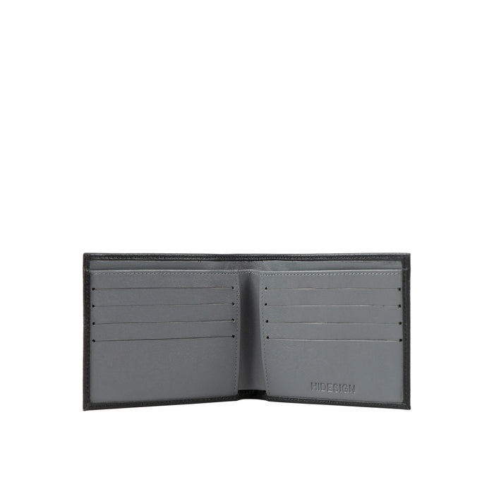 Ee 017Sc  Black Leather Bi-Fold Wallet