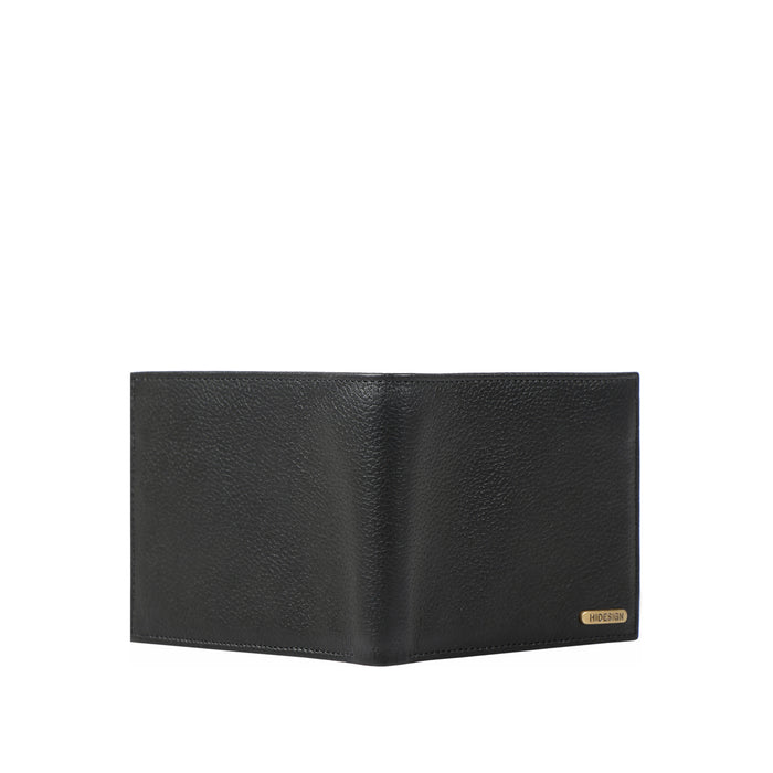 Ee 017Sc  Black Leather Bi-Fold Wallet
