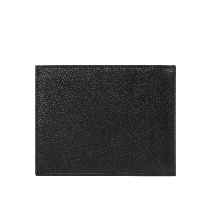 Ee 017Sc  Black Leather Bi-Fold Wallet