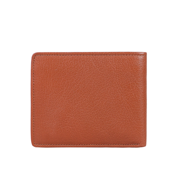 Ee 017Sc  Tan Leather Bi-Fold Wallet