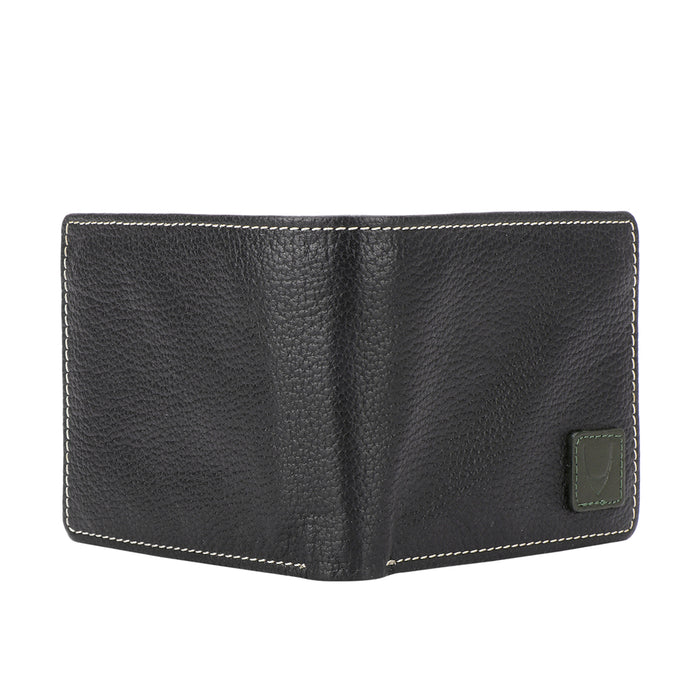 Ee 036-01  Black Leather Bi-Fold Wallet
