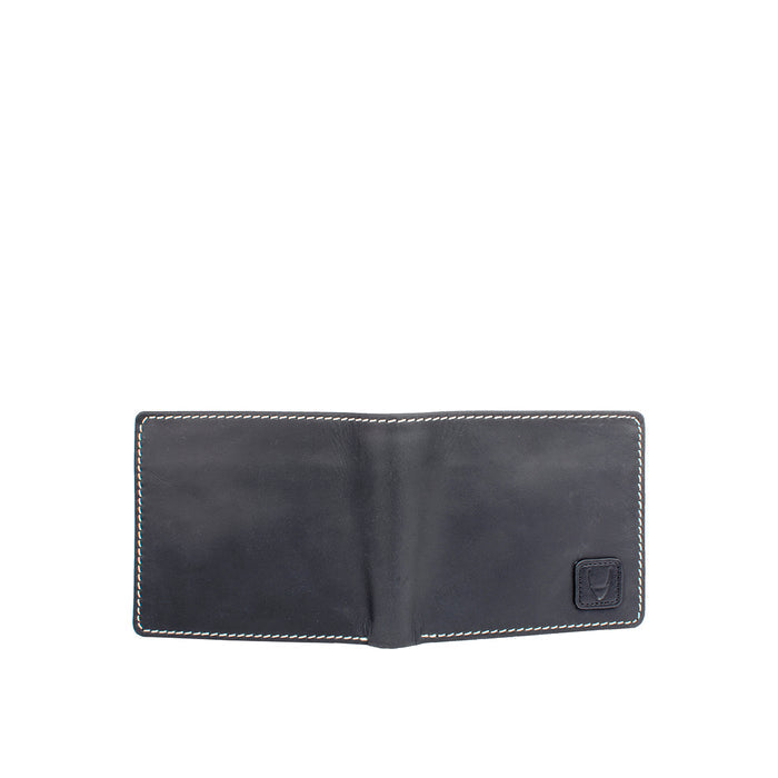 Ee 036-01  Black Leather Bi-Fold Wallet