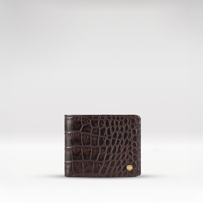Ee 036-02  Brown Leather Bi-Fold Wallet