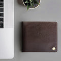 Ee 036-02  Brown Leather Bi-Fold Wallet