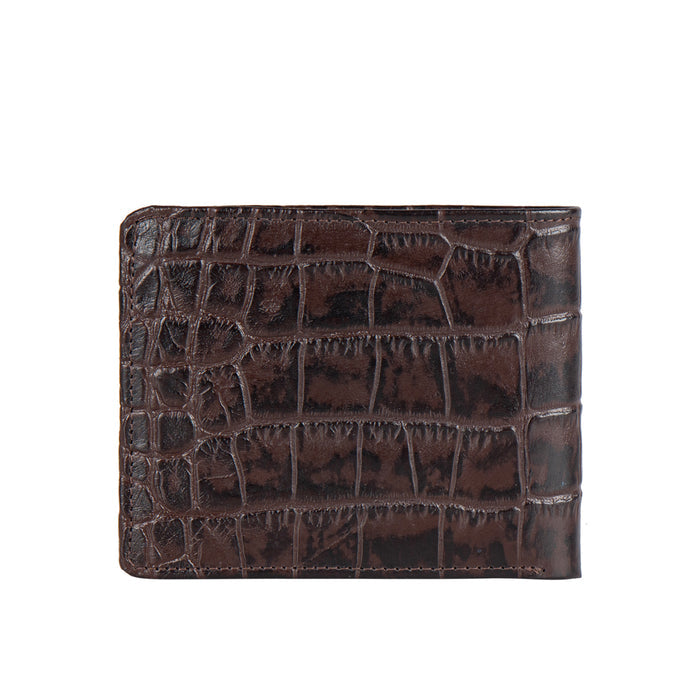 Ee 036-02  Brown Leather Bi-Fold Wallet