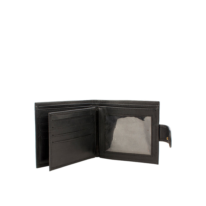 Ee 2020Sc  Black Leather Bi-Fold Wallet