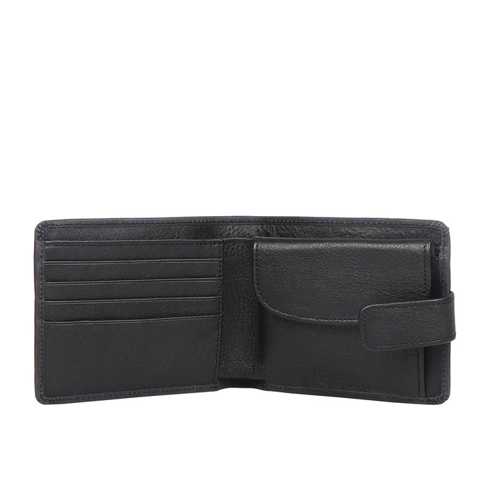 Ee 272-010  Black Leather Bi-Fold Wallet