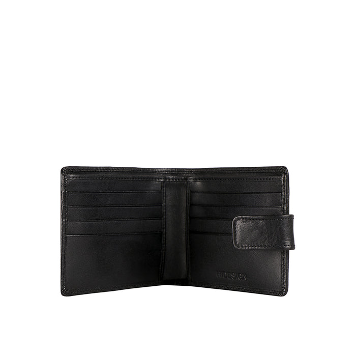 Ee 272-017  Black Leather Bi-Fold Wallet