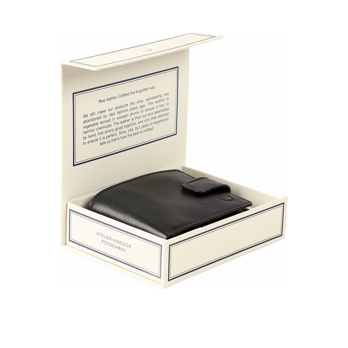 Ee 272-017  Black Leather Bi-Fold Wallet