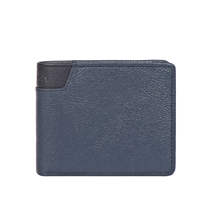 Ee 311-36  Blue Leather Bi-Fold Wallet