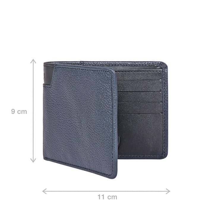 Ee 311-36  Blue Leather Bi-Fold Wallet