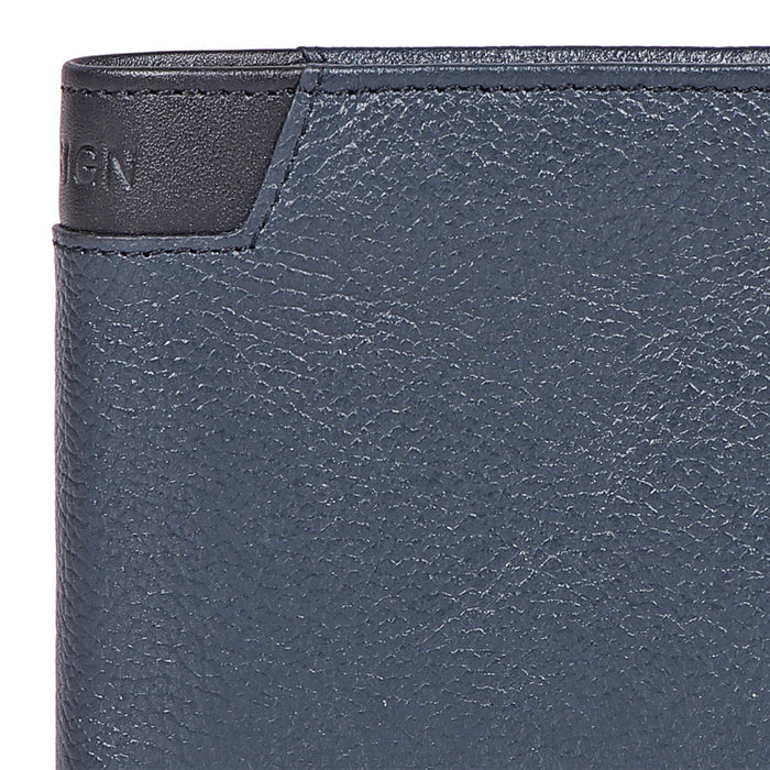 Ee 311-36  Blue Leather Bi-Fold Wallet