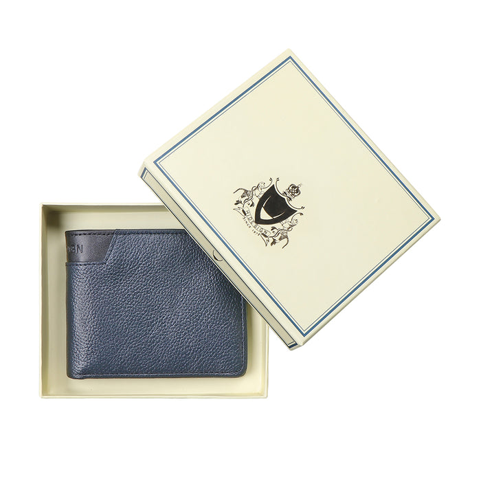 Ee 311-36  Blue Leather Bi-Fold Wallet