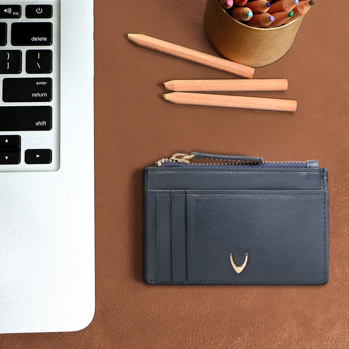 Ee 326-Ch Blue Leather Card Holder