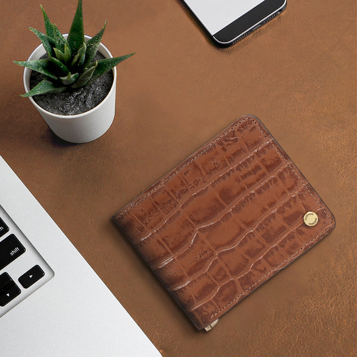 Ee 339-Mc Tan Leather Money Clip