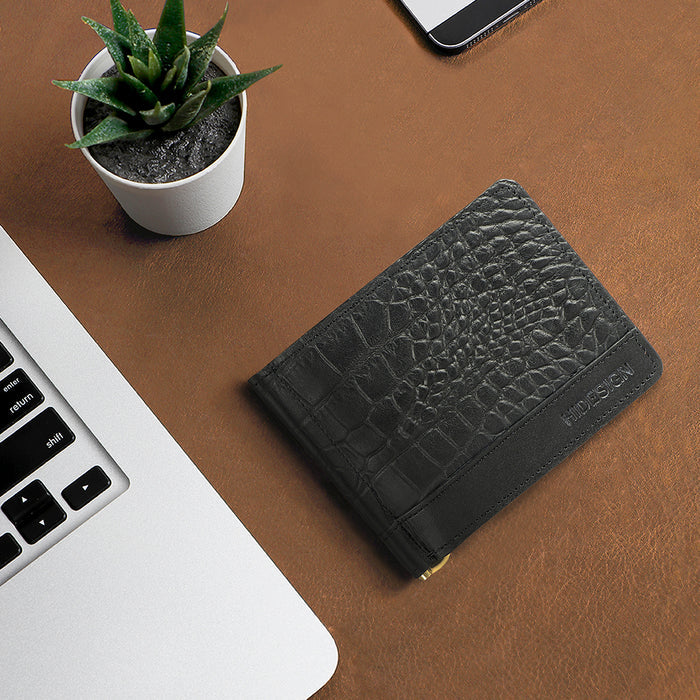 Ee 346-315 Black Leather Money Clip
