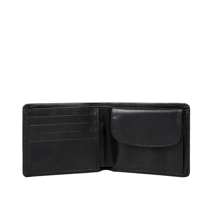 Ee 386-010  Black Leather Bi-Fold Wallet