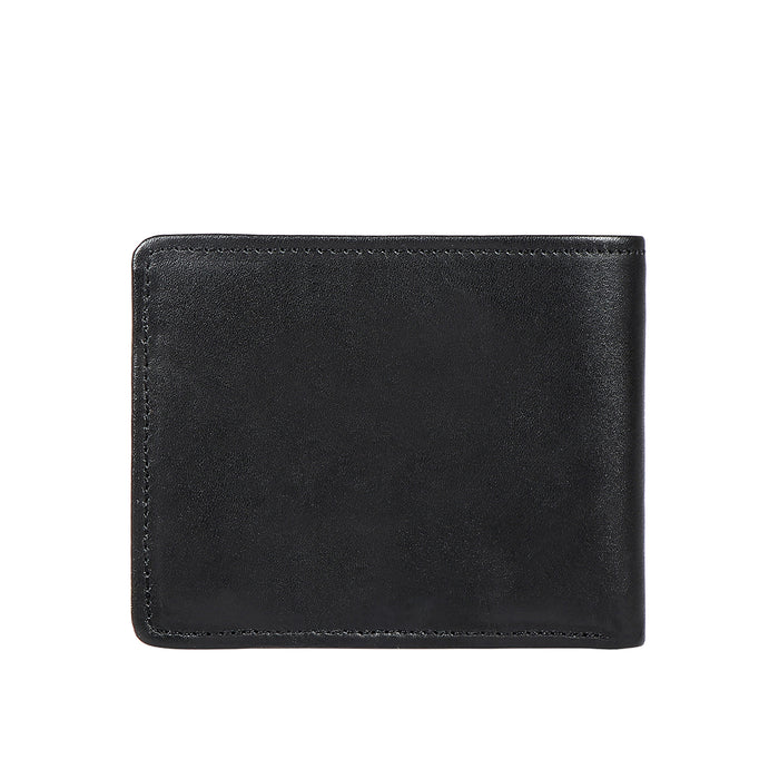 Ee 386-010  Black Leather Bi-Fold Wallet