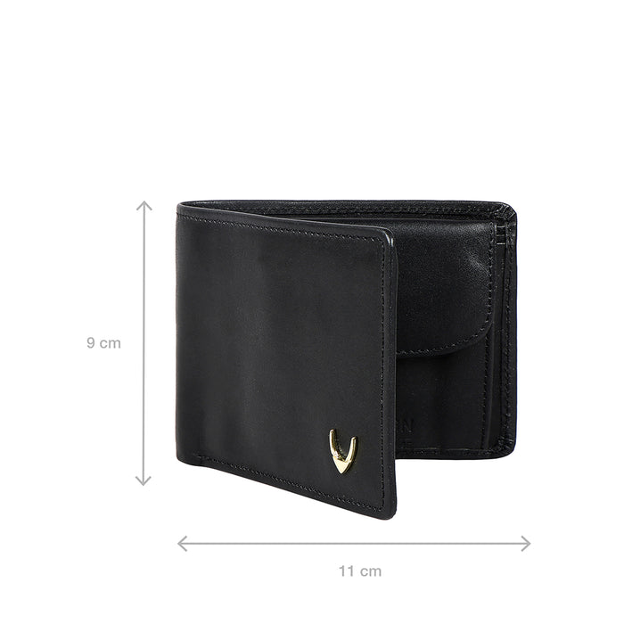 Ee 386-010  Black Leather Bi-Fold Wallet