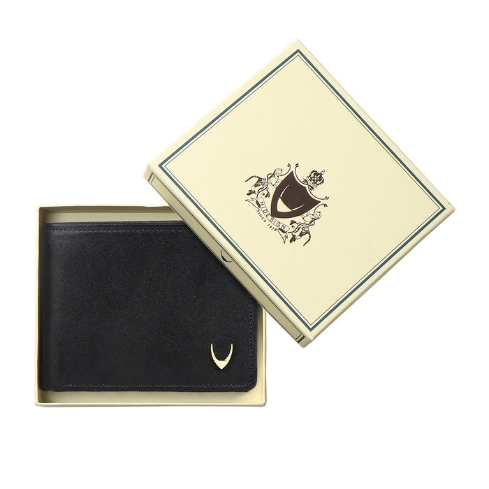 Ee 386-010  Black Leather Bi-Fold Wallet