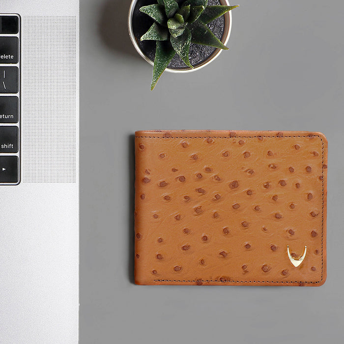 Ee 386-017  Tan Leather Bi-Fold Wallet