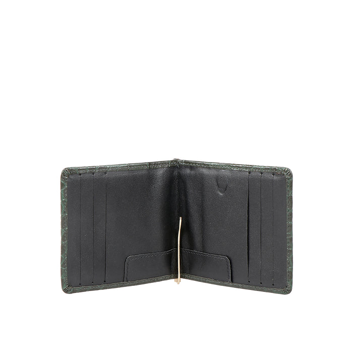 Ee 386-Mc  Green Leather Money Clip