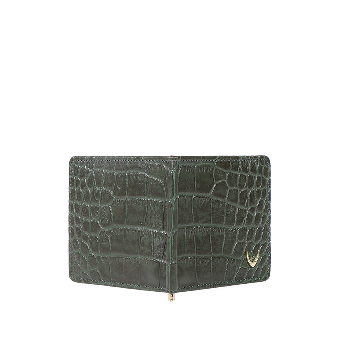 Ee 386-Mc  Green Leather Money Clip