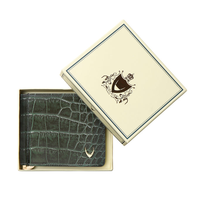 Ee 386-Mc  Green Leather Money Clip