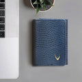 Ee 386-Tf  Blue Leather Trifold Wallet