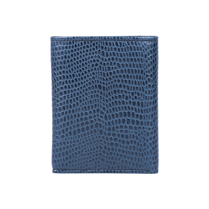 Ee 386-Tf  Blue Leather Trifold Wallet