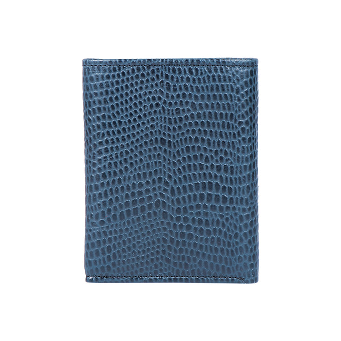 Ee 386-Tf  Blue Leather Trifold Wallet