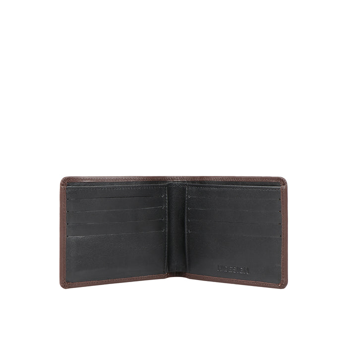 Ee 387-017  Brown Leather Bi-Fold Wallet