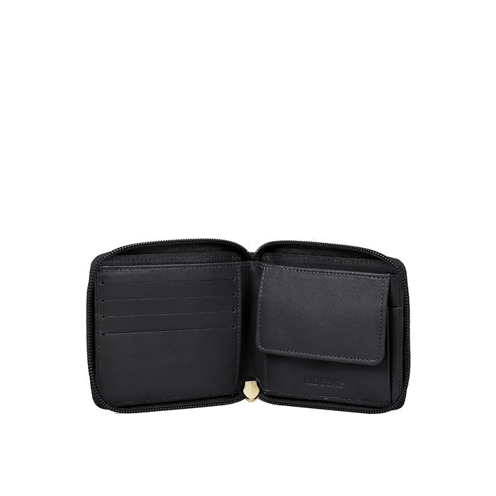 Ee 387-030  Black Leather Zip Around Wallet