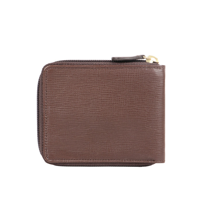 Ee 387-030  Brown Leather Zip Around Wallet