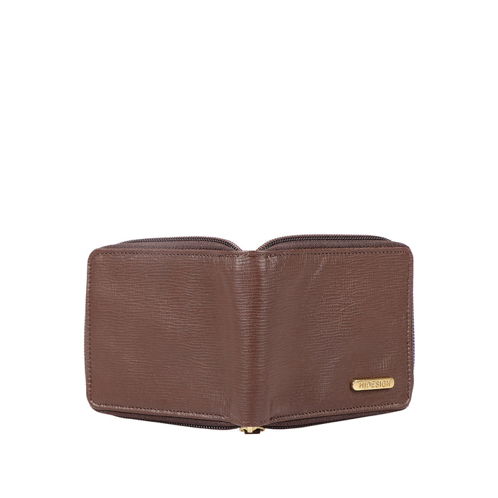 Ee 387-030  Brown Leather Zip Around Wallet