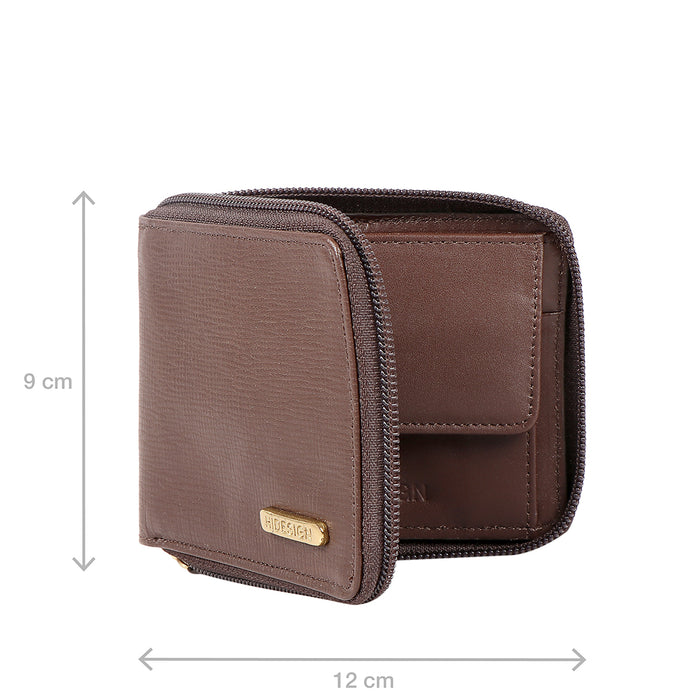 Ee 387-030  Brown Leather Zip Around Wallet