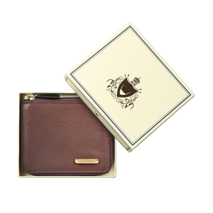 Ee 387-030  Brown Leather Zip Around Wallet