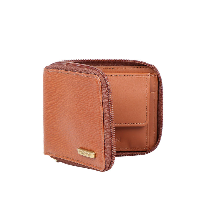 Ee 387-030  Tan Leather Zip Around Wallet