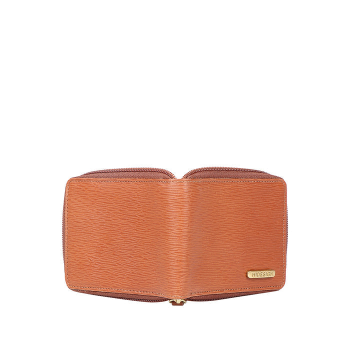 Ee 387-030  Tan Leather Zip Around Wallet