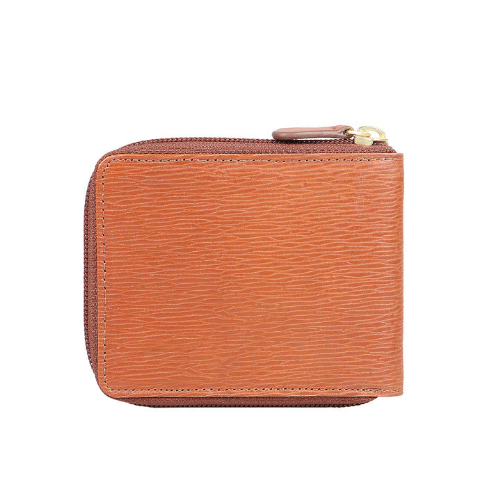 Ee 387-030  Tan Leather Zip Around Wallet