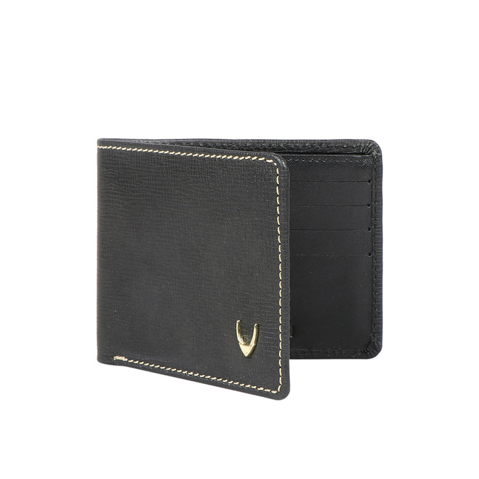 Ee 392-017  Black Leather Bi-Fold Wallet