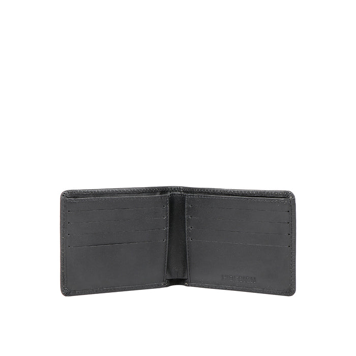 Ee 392-017  Black Leather Bi-Fold Wallet
