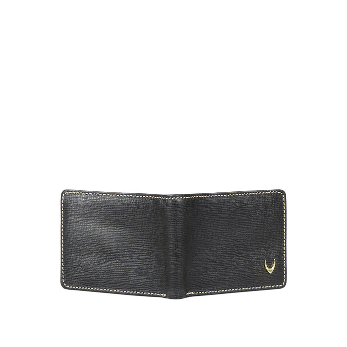Ee 392-017  Black Leather Bi-Fold Wallet